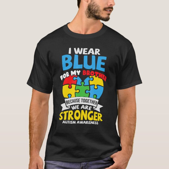 Camiseta Uso Azul Para Mi Hermano Autismo Sensibilización A (Anverso)