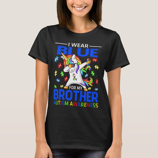 Camiseta Uso Azul Para Mi Hermano Concienciación Sobre El A (Anverso)