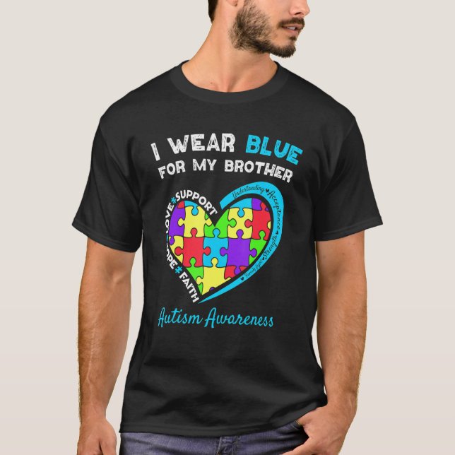 Camiseta Uso Azul Para Mi Hermano Hijos Autismo Conciencia  (Anverso)