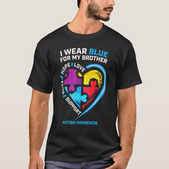 Camiseta Uso Azul Para Mi Hermano Hijos Autismo Conciencia  (Anverso)