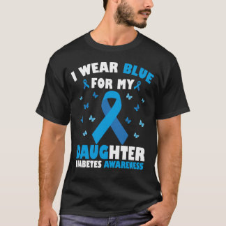 Camiseta Uso Azul Para Mi Hija Diabetes Conciencia