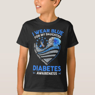 Camiseta Uso Azul Para Mi Hija Diabetes Sensibilización