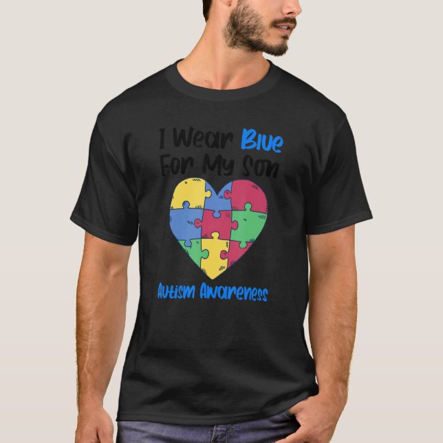 Camiseta Uso Azul Para Mi Hijo Autismo Conciencia De Niños  (Anverso)
