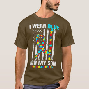 Camiseta Uso Azul Para Mi Hijo Autismo Conciencia Estadouni