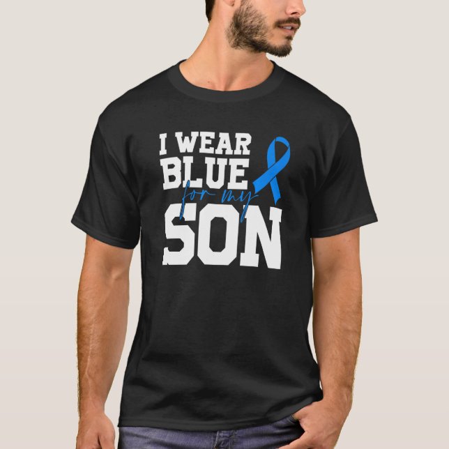 Camiseta Uso Azul Para Mi Hijo Chicas De Sensibilización De (Anverso)