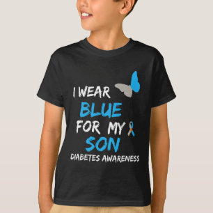 Camiseta Uso Azul Para Mi Hijo Diabetes Cinta De Conciencia