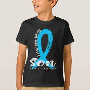 Camiseta Uso Azul Para Mi Hijo Diabetes Conciencia Rib Azul