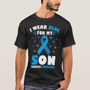 Camiseta Uso Azul Para Mi Hijo Diabetes Conciencia T1D