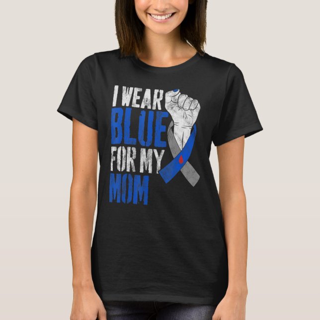 Camiseta Uso Azul Para Mi Mamá Cinta De Sensibilización Sob (Anverso)