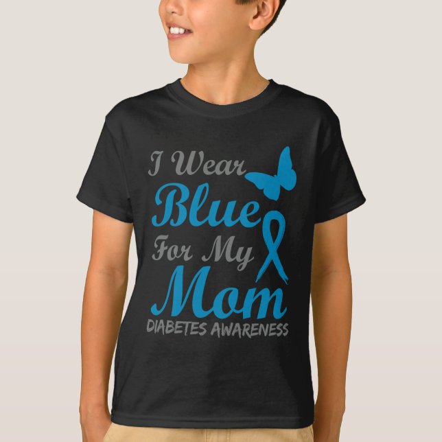 Camiseta Uso Azul Para Mi Mamá Cinta De Sensibilización Sob (Anverso)
