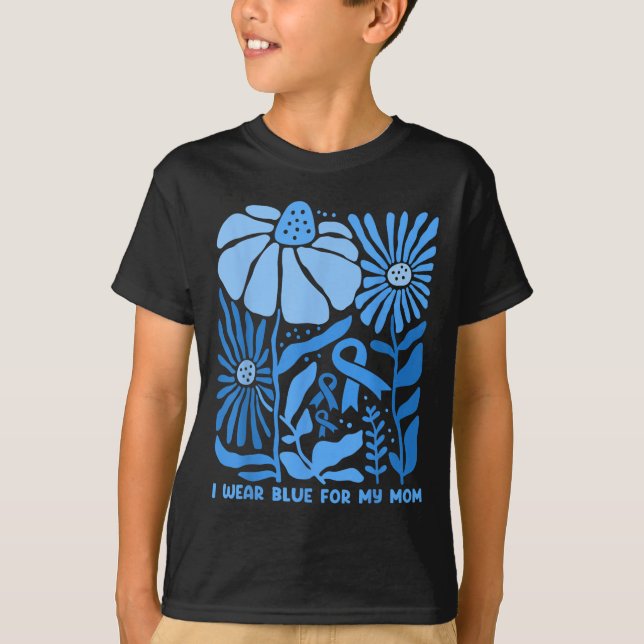 Camiseta Uso Azul Para Mi Mamá Diabetes Conciencia Boho Flo (Anverso)