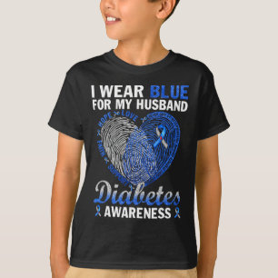 Camiseta Uso Azul Para Mi Marido Diabetes Fami De Concienci