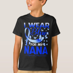 Camiseta Uso Azul Para Mi Nana Alopecia Conciencia Butterf