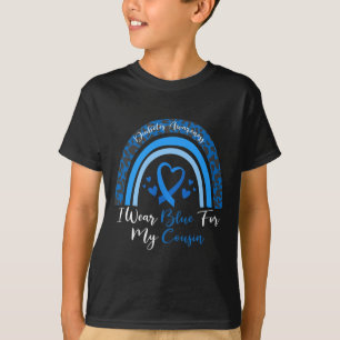 Camiseta Uso Azul Para Mi Primo Diabetes De Leopardo Arcoir