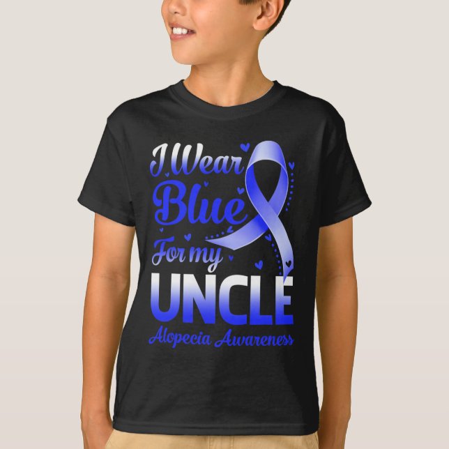 Camiseta Uso Azul Para Mi Tio Alopecia (Anverso)