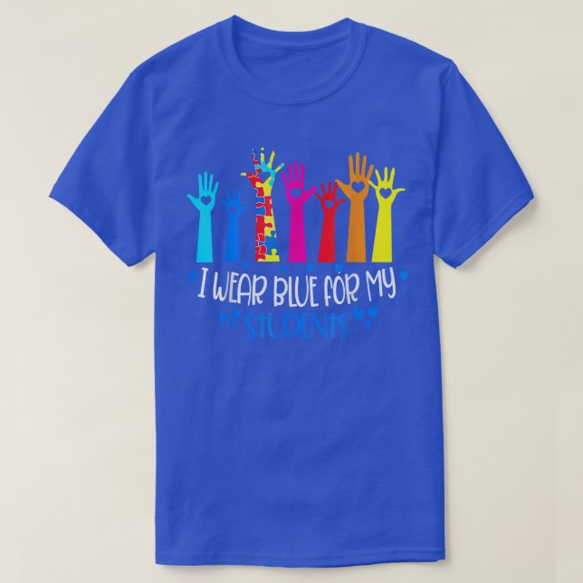 Camiseta Uso Azul Para Mis Estudiantes Maestros Autismo Awa (Diseño del anverso)