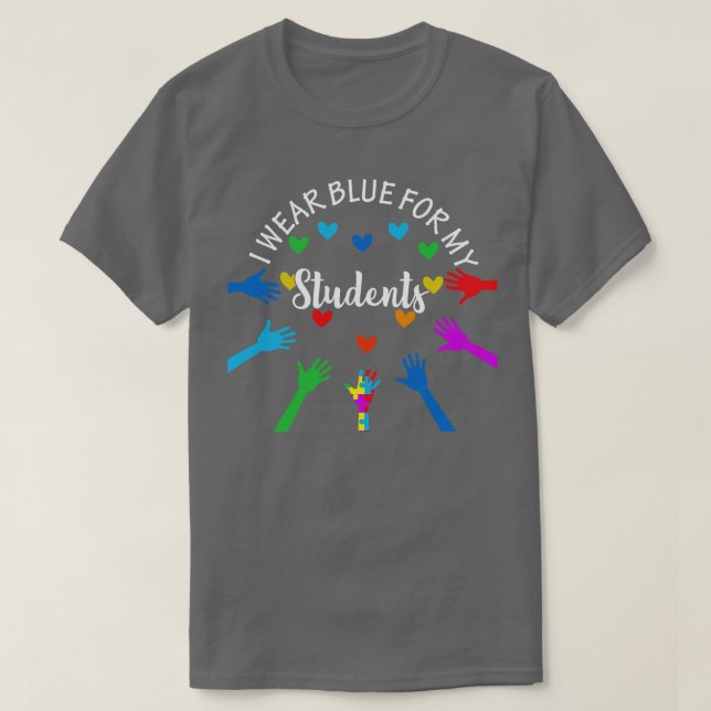 Camiseta Uso Azul Para Mis Estudiantes Maestros Autismo Awa (Diseño del anverso)