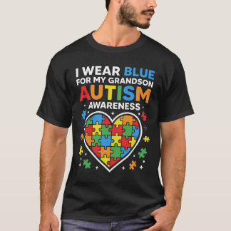 Camiseta Uso Azul Por La Conciencia Del Autismo De Mi Nieto