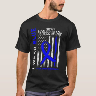 Camiseta Uso Azul Por Mi Madre En La Ley Del Cáncer De Coló
