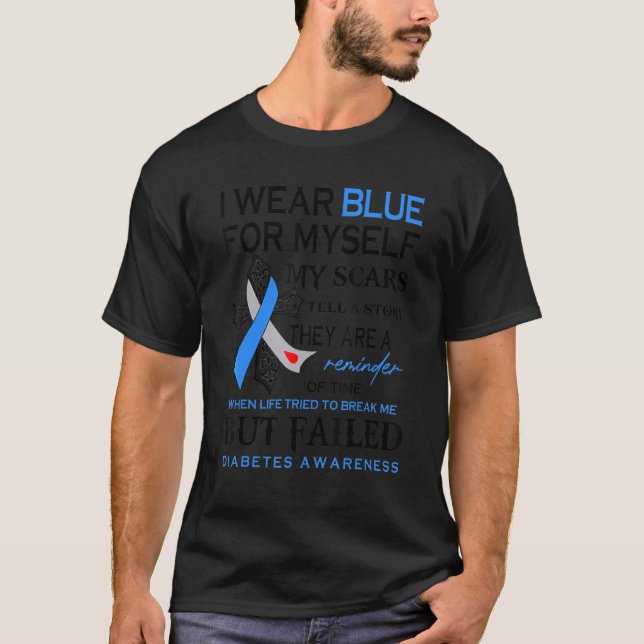 Camiseta Uso Azul Por Mi Propia Fe Y Cruzo La Cinta Azul (Anverso)
