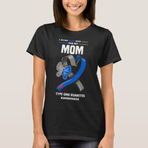 Camiseta Uso Azul Y Gris Para Mi Mamá Diabetes Tipo 1