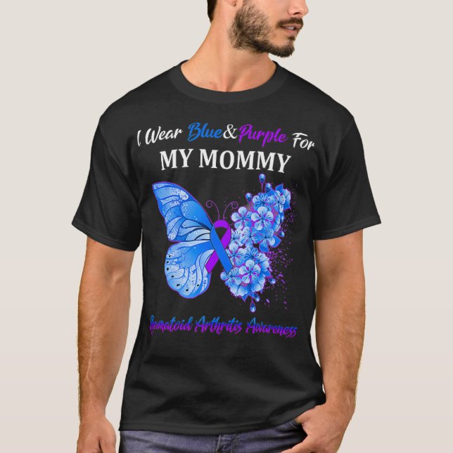 Camiseta Uso Azul Y Púrpura Para Mi Mami Artritis Reumatoid (Anverso)