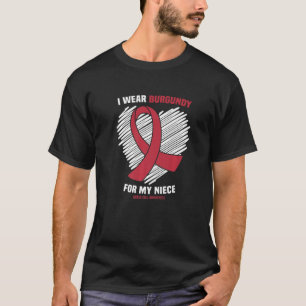 Camiseta Uso Borgoña Para Concienciar A Mi Niña Con Células