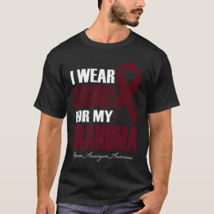Camiseta Uso Borgoña Para Mi Abuela Aneurysm Awar