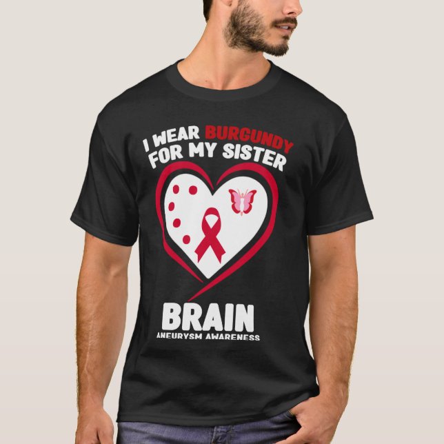 Camiseta Uso Borgoña para mi hermana consciente del neurali (Anverso)