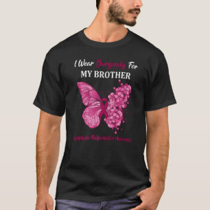 Camiseta Uso Borgoña Para Mi Hermano Malformato Linfático