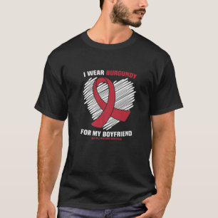 Camiseta Uso Borgoña Para Mi Novio Mieloma Múltiple