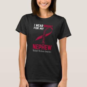 Camiseta Uso Borgoña Para Mi Sobrino Mieloma Múltiple Awa