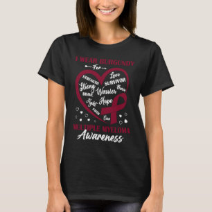 Camiseta Uso Borgoña Para Múltiples Mons De Concienciación 