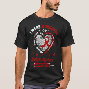 Camiseta Uso Borgoña Para Múltiples Rib De Concienciación S