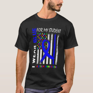 Camiseta Uso Cinta Azul Para La Conciencia Del Autismo De M