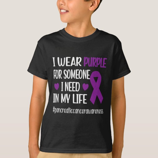 Camiseta Uso Cinta Morada Cinta Pancreática Cáncer Fig (Anverso)