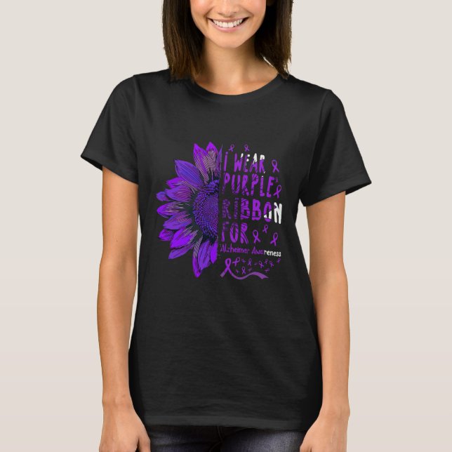 Camiseta Uso Cinta Púrpura Para La Conciencia Del Alzheimer (Anverso)