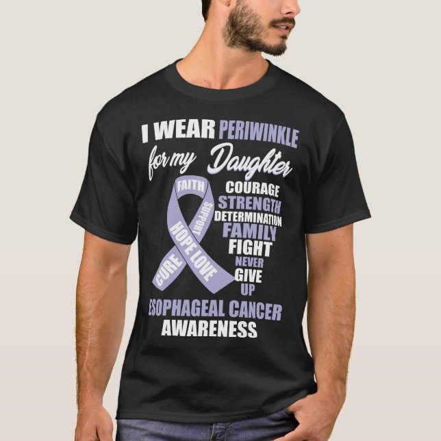 Camiseta Uso Conciencia Sobre El Cáncer Esofágico Periwinkl (Anverso)