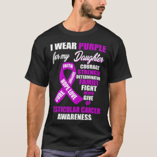 Camiseta Uso Conciencia Sobre El Cáncer Testicular Púrpur