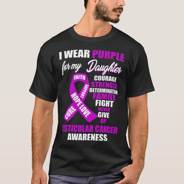 Camiseta Uso Conciencia Sobre El Cáncer Testicular Púrpura (Anverso)
