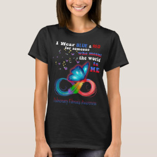 Camiseta Uso Conciencia Sobre Fibrosis Pulmonar Azul Y Roja