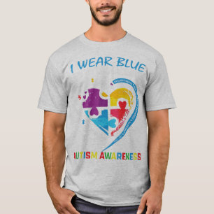 Camiseta Uso el azul para la conciencia de autismo de mi di