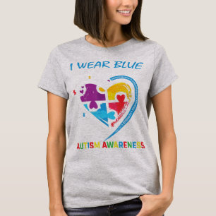 Camiseta Uso el azul para la conciencia de autismo de mi di