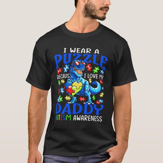 Camiseta Uso El Rompecabezas Amo A Mi Papi Autismo Concienc (Anverso)
