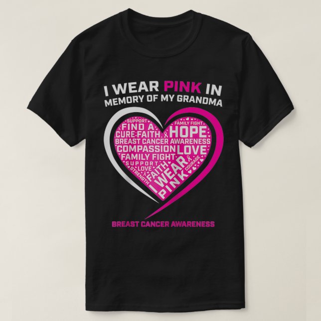 Camiseta Uso El Rosa En Memoria Del Cáncer De Mama De Mi Ab (Diseño del anverso)