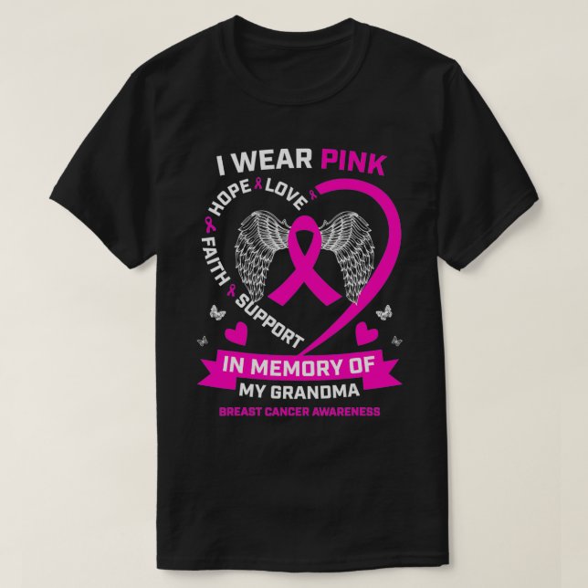Camiseta Uso El Rosa En Memoria Del Cáncer De Mama De Mi Ab (Diseño del anverso)