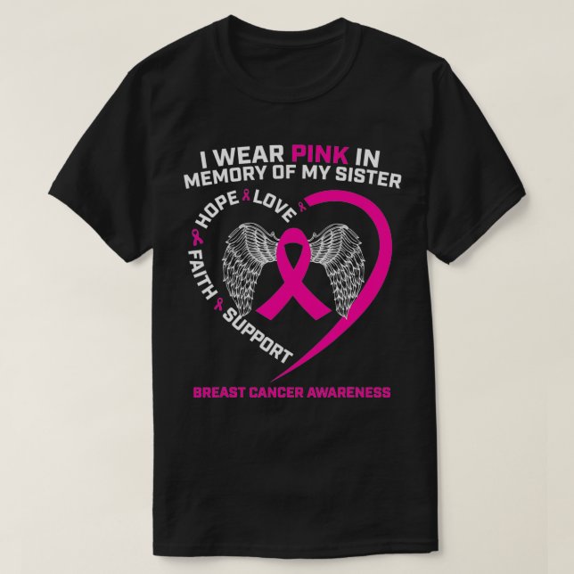 Camiseta Uso El Rosa En Memoria Del Cáncer De Mama De Mi He (Diseño del anverso)