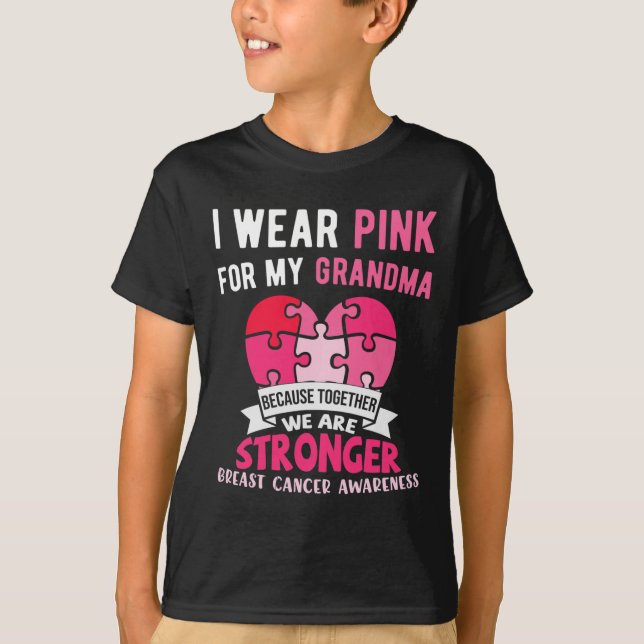 Camiseta Uso El Rosa Para Mi Abuela Elefante Cáncer De Mama (Anverso)