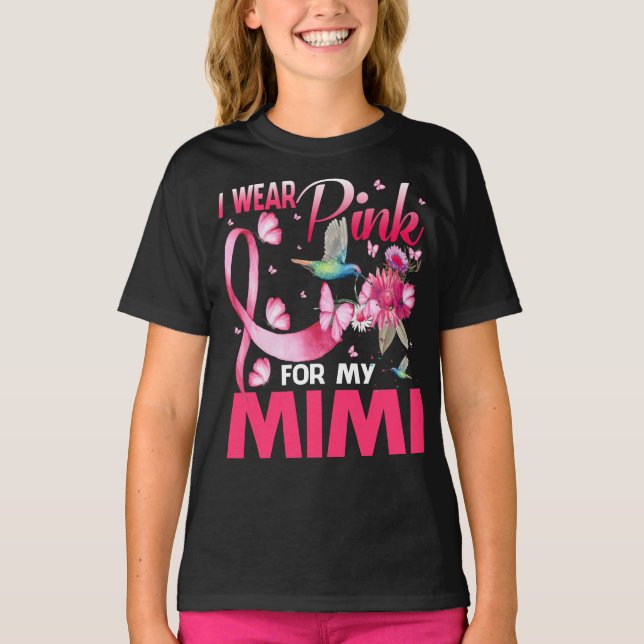 Camiseta Uso El Rosa Para Mi Cáncer De Mama De Mimi Humming (Anverso)