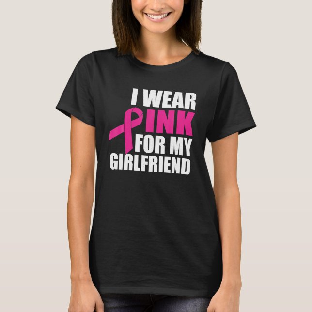Camiseta Uso El Rosa Para Mi Novia Con Cáncer De Mama (Anverso)